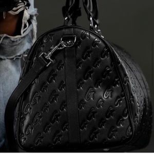 Large glamoholic unisex Matte Black/Black duffel